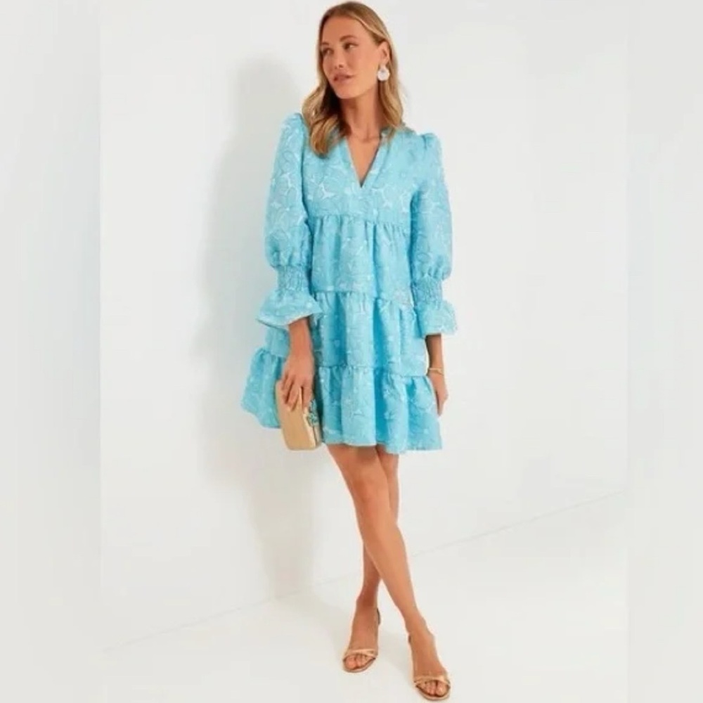 Tuckernuck Pomander Place Blue Daisy Jacquard Kenzo Dress